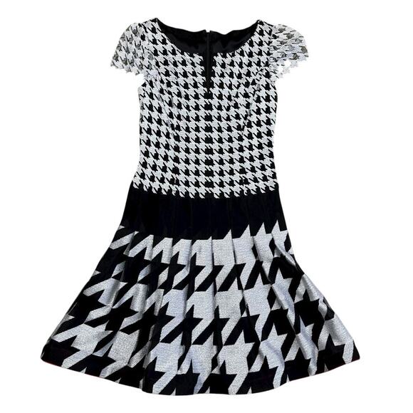 Peggy Jennings Vintage 1990s Houndstooth Dress Small - Picture 5 of 10